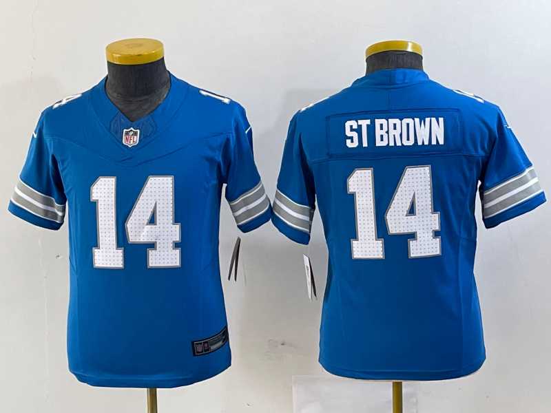 Youth Detroit Lions #14 Amon Ra St Brown Limited Blue 2024 FUSE Vapor Jersey,We sell and wholesale Youth Detroit Lions #14 Amon Ra St Brown Limited Blue 2024 FUSE Vapor Jersey on line form chian!